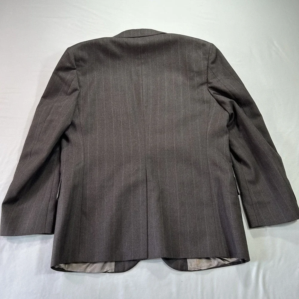 VINTAGE‎ Johnny Carson Blazer Mens 42 Pinstripe Wool Sport Coat Classic USA 90s